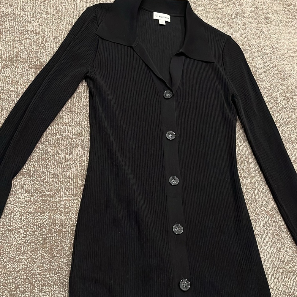 The Drop “Constance” Rib Button-Down Sweater - Picture 3 of 7